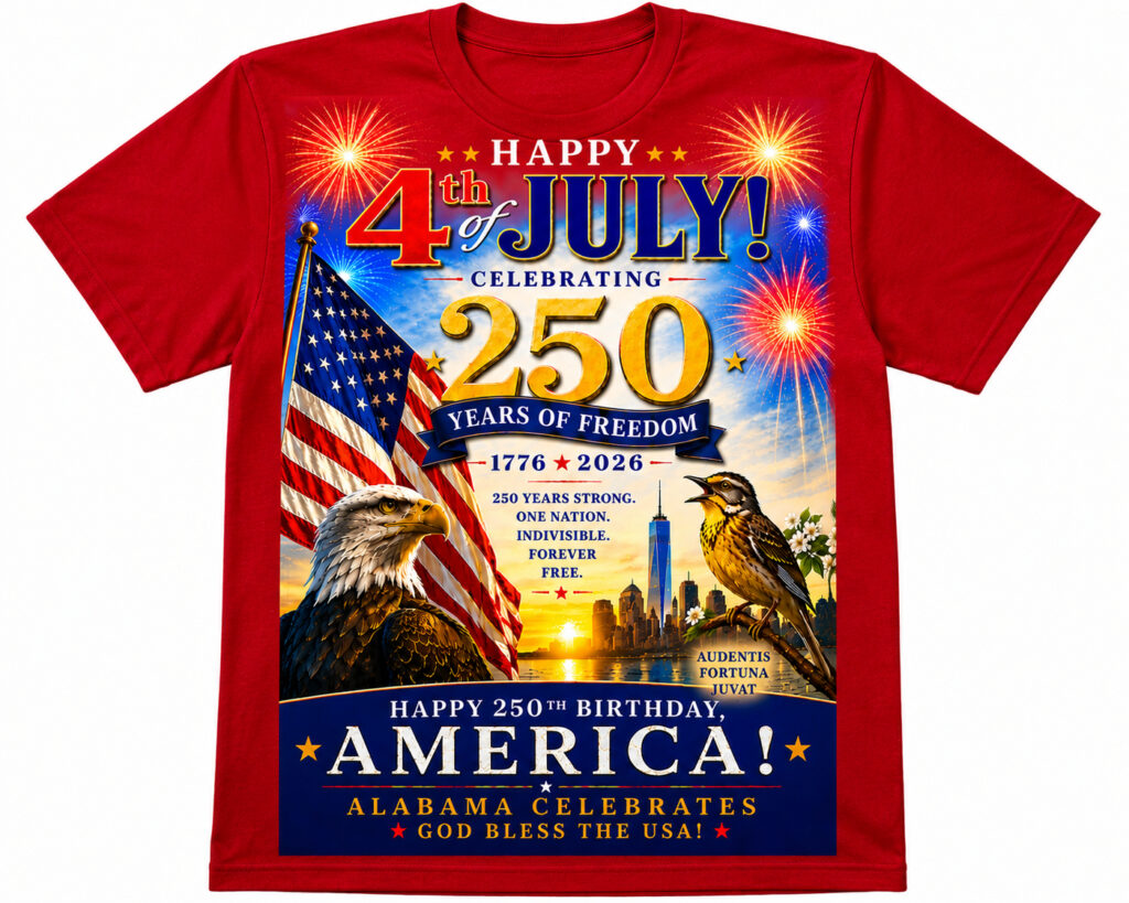Alabama July 4th Celebration shirt  (red)