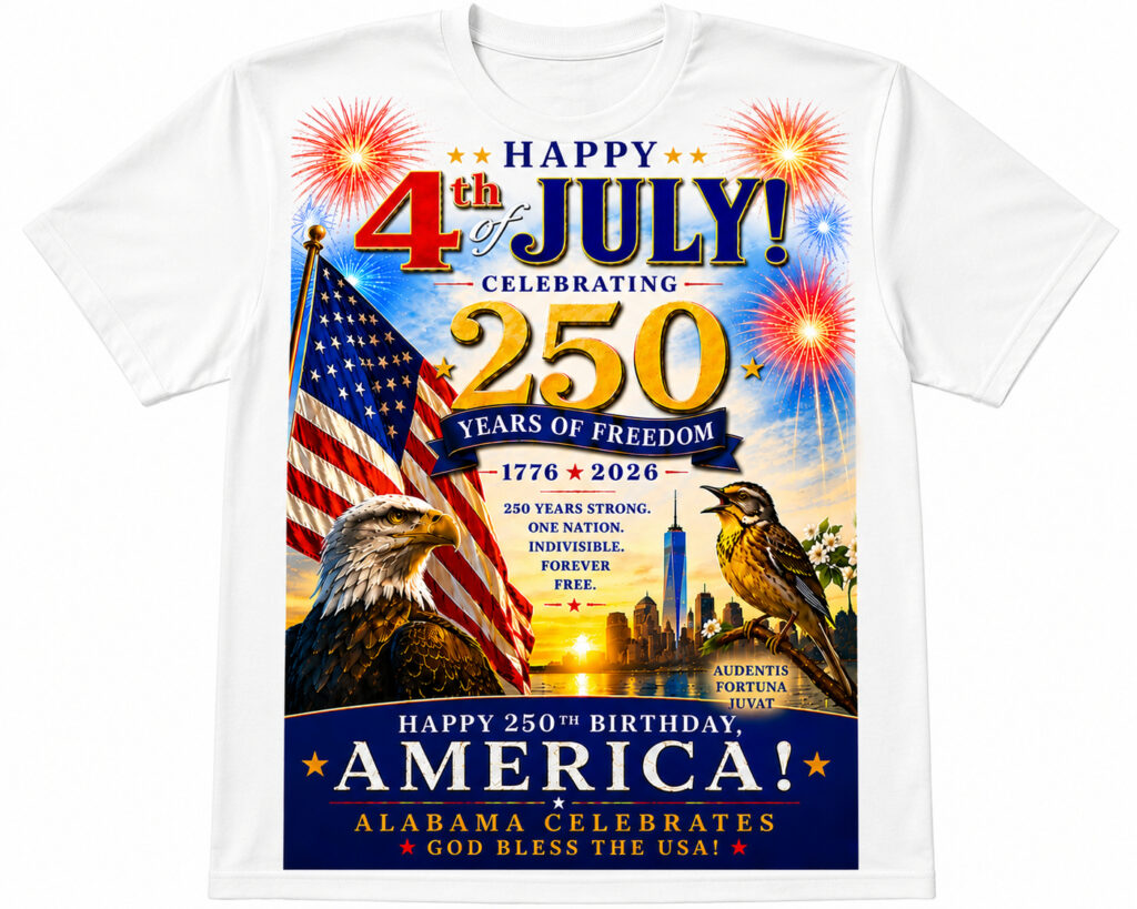 Alabama July 4th Celebration shirt (white)