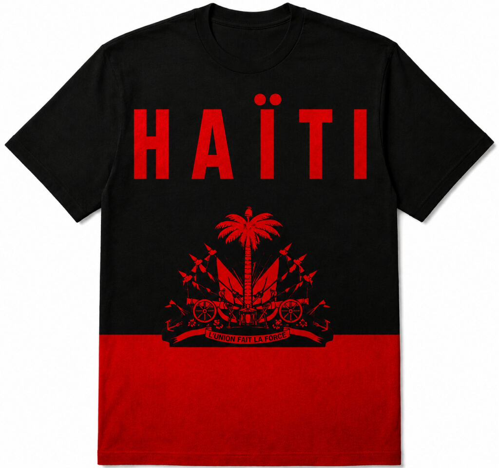Haiti flag shirt - black and red