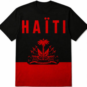 Haiti flag shirt - black and red