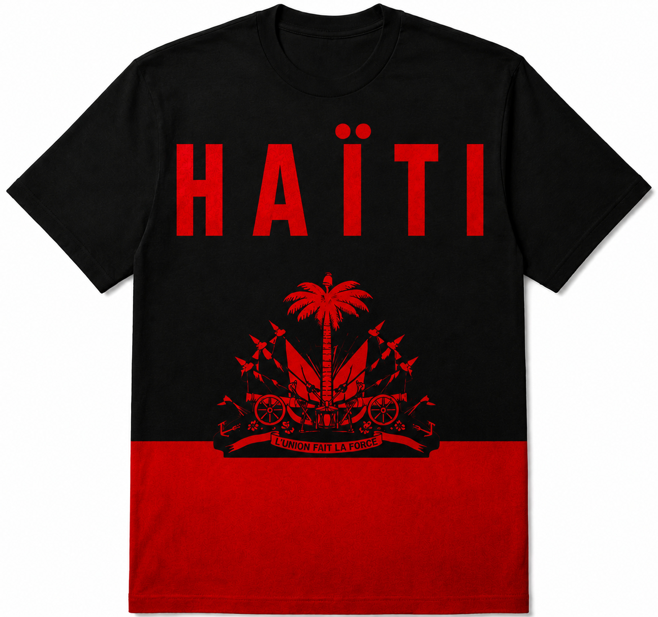 Haiti flag shirt – black and red